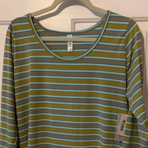 LULAROE LYNNAE WOMENS XL STRIPED SHIRT NWT (1154)